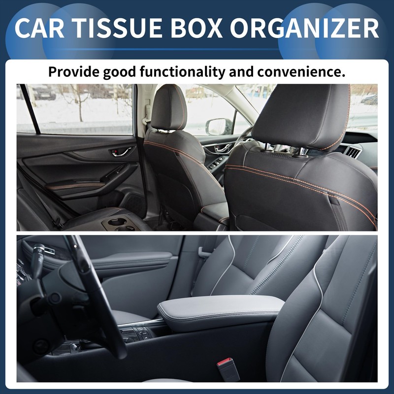 Partuto Car Tissue Holder Car Tissue Box Organizer Plush 9.84"x5.91"x1.97"