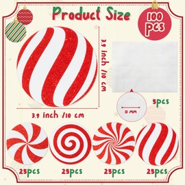 Christmas Candy Cane Paper Cutouts-100Pcs Glitter Cutouts Decorations DIY Paper Cuts Party Decor for Christmas Winter Candy Bulletin Board Xmas Birthday Classroom Game Day Wall Decor Supplies