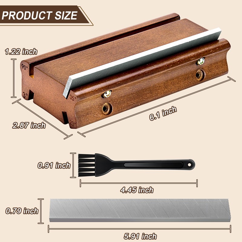 Aoefykp 3°/23°/35°/90° Guitar Fret File & Fret Beveling File –