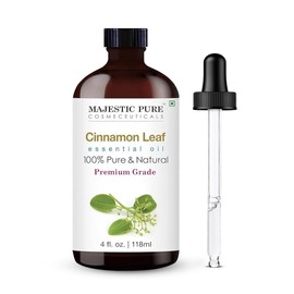 Majestic Pure Essential Oil with Glass Dropper - 100% Pure and Natural - Essential Oils for Diffuser, Aromatherapy, Soap and Candle Making, Cinnamon Essential Oil, Cinnamon Oil, 4 Fl Oz