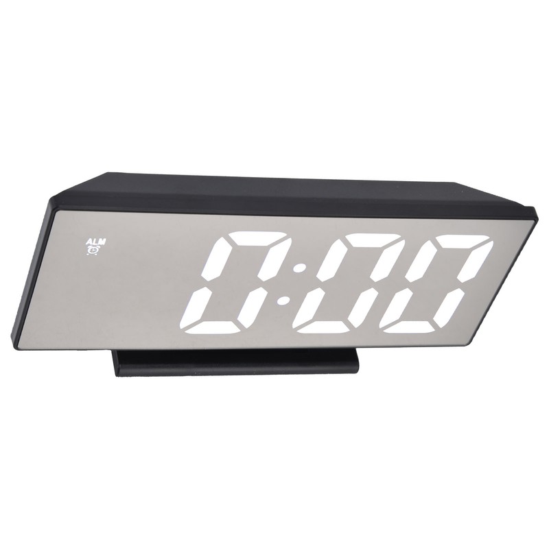 Digital Alarm Clock LED Mirror Screen USB Charging Automatic Dimming