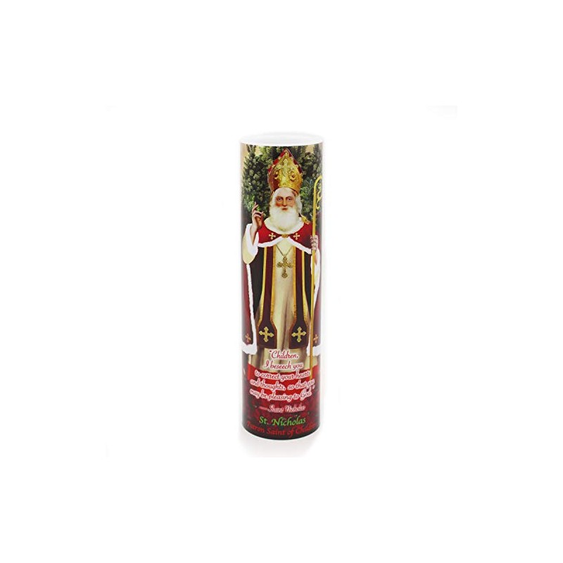 St Nicholas, LED Flameless Devotional Prayer Candle, THE SAINTS COLLECTION