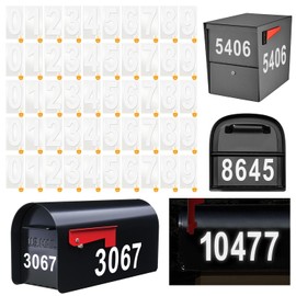 Mailbox Numbers Sticker - Reflective, Self Adhesive Numbers for Outside, Durable & Easy to Apply (White, 4 Inch)