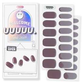 UUUUU. Semi Cured Gel Nail Strips (Solid Color) - 100% Real Gel, Long-Lasting & Easy to Apply & Remove, works any UV/LED Lamps - Spring 2025, Nail inspo,Nail Art Stickers (UGN188 Deep Taupe)