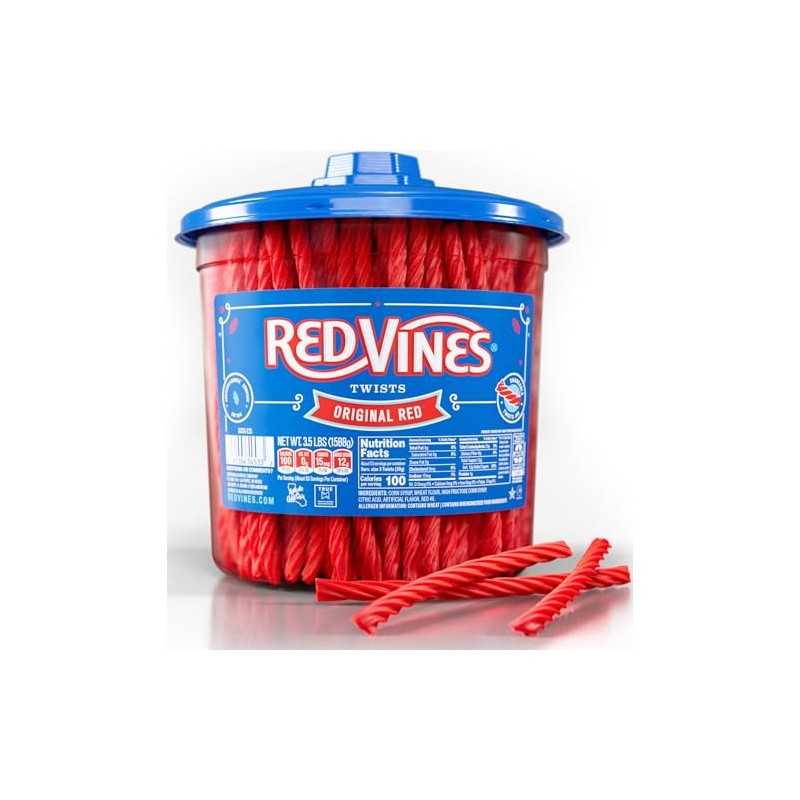 Red Vines Licorice Candy Original Red Flavor Soft Chewy Candy