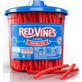 Red Vines Licorice Candy Original Red Flavor Soft Chewy Candy Twists, Red Licorice 3.5 Lb Jar