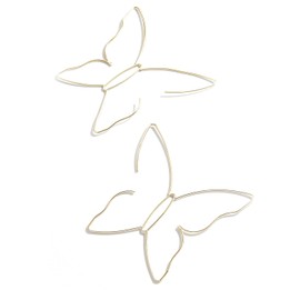 TIANBANGSHI Large Butterfly Earrings Dainty Gold Big Hollow Butterfly Earrings Silver Metal Butterfly Hoop Earrings Boho Dangle Beach Earring Statement Dangle Oversized Hoop Earring for Womens (gold)