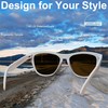 ROCKNIGHT Blue Mirrored Sunglasses Women Polarized UV Protection Trendy White
