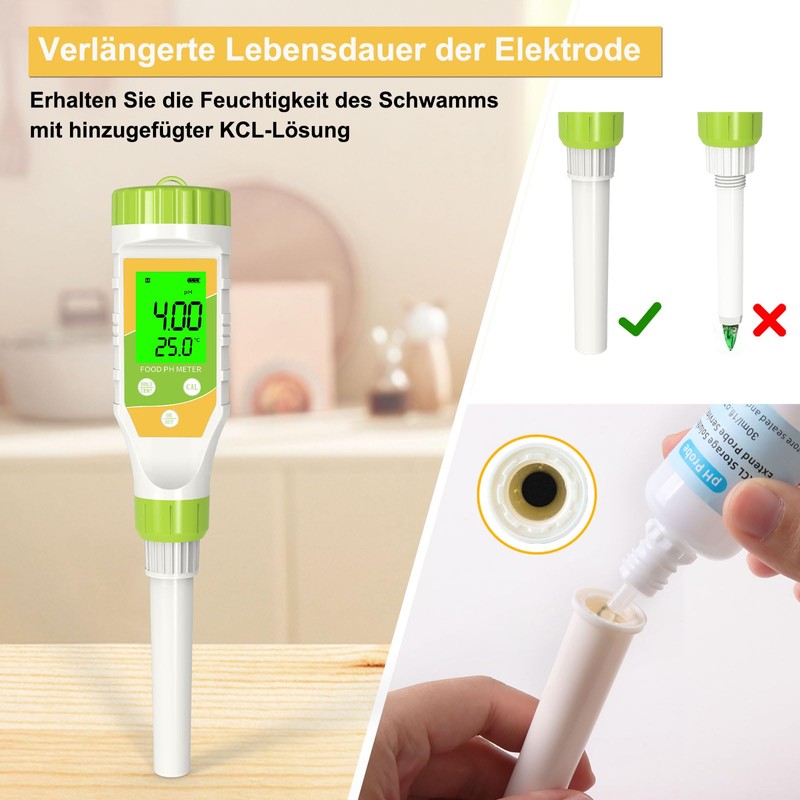 GISNPA Digital pH Meter for Food Hot sauce canned food