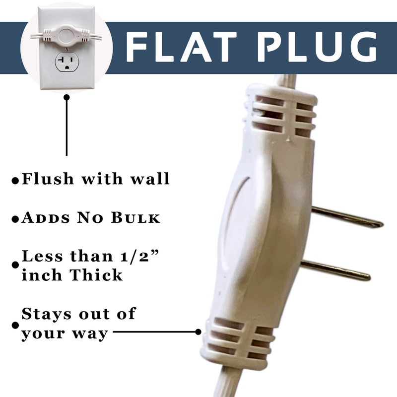 W4W, Twin Extension Cord Power Strip - 18 Foot Cord