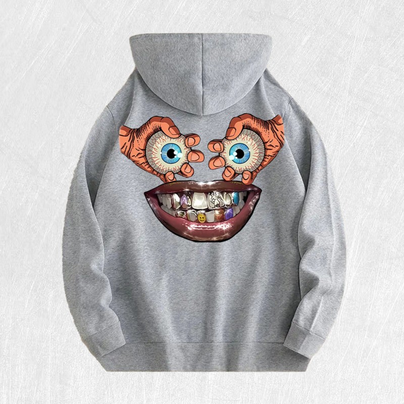 Cartoon Face Graphic Hoodie 100% Cotton US Warehouse 6 ColorsColor: