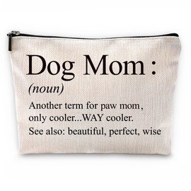 Sufamb Dog Mom Gifts Makeup Bag, Dog Mom Gift for Mother's Day Cosmetic Bags, Best Pet Lovers Owners Gifts for Women Portable Small Toiletry Bag Zipper Makeup Pouch