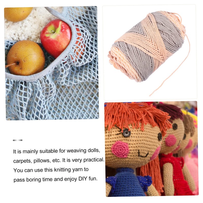 DOITOOL 1roll Craft Rope Rainbow Yarn for Weaving Knitting and