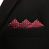 shlax&wing Men's Pocket Square Handkerchief Plaids Red Maroon Burgundy 12.6"