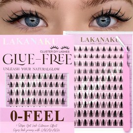 Self Adhesive Eyelashes Mange Pre Glued Lash Clusters 100 pcs D Curl 8-16mm Natural Self Adhesive Lash Clusters No Glue Needed Press on Lashes Individual Lashes No Remover with Tweezer