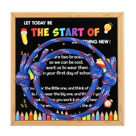 Junkin First Day of School Bracelets Back to School Gifts Kindergarten Mommy and Me Bracelets for Girls Boys Dad Wish (Cute Style)