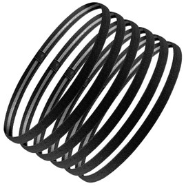Pack of 6 Sports Hair Bands Men Black Elastic Hair Bands Boys Sports Non-Slip Headbands Kids Hair Bands Women Thin for Yoga Football Jogging