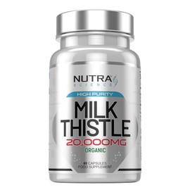 Organic Milk Thistle Supplement (80% Silymarin) 20,000mg – Milk Thistle High Strength Tablets, 60 Vegan Capsules