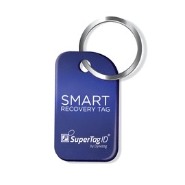 Dynotag® Smart Tag for Keys & Property | Sentry Series Solid Metal Web Enabled Keychain + Keyring with DynoIQ™ & Lifetime Recovery Service (Sapphire Blue)