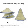 2-PCS Dual-Sided Sun Hat, Straw Front with Waterproof Back, Wide