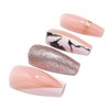 Handcess Coffin French False Nails Medium Nude Pink Press on