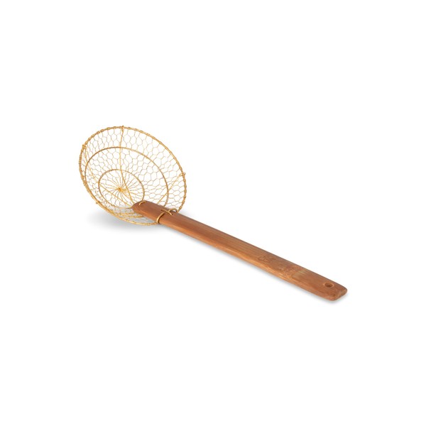 Craft Wok Zhao Li, piccolo colino a rete in ottone da 15,2 cm, robusto ed elegante, utensile da cucina per friggere e scolare, pentole orientali autentiche - / 732W7