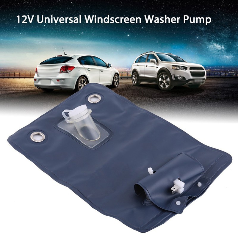 12V Universal Windshield Washer Pump Bag Kit With Jet Button