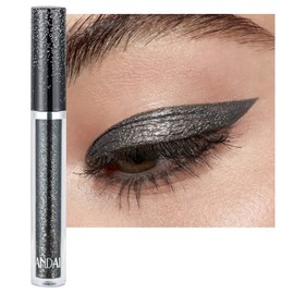 DekRion Glitter Eyeshadows, Liquid Eyeshadows, Long-lasting Liquid Glitter Eyeshadows, Shimmer-Eyeshadows, Metals-Gloss-Sparkling Silver, Gold High-pigmented Colorful Glitter Eye Shadows(12#)