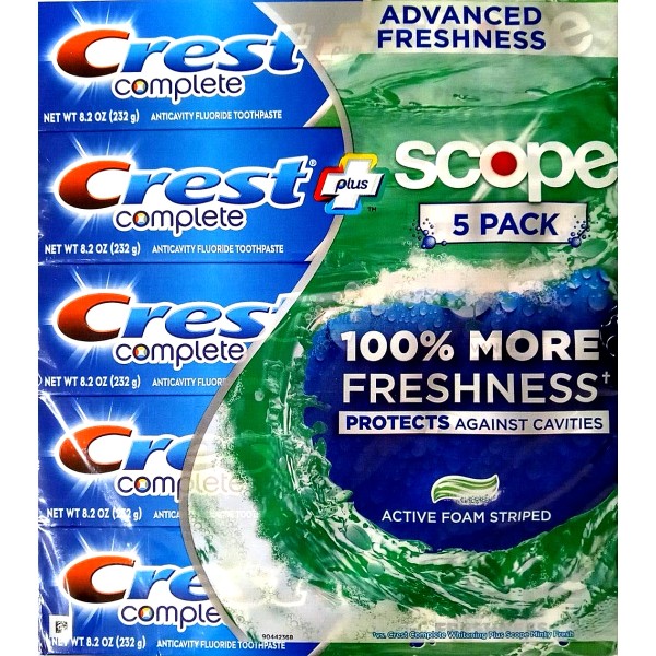 Crest Complete Plus Scope Active Foam Striped Toothpaste 8.2 Oz