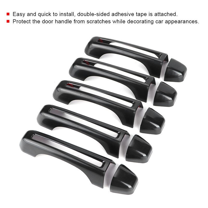 5pcs/set Car Door Handle Inserts Cover Kit Exterior Decoration Fit