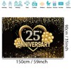 Happy 25th Anniversary Backdrop Decorations, Happy 25th Anniversary Banner, 25th