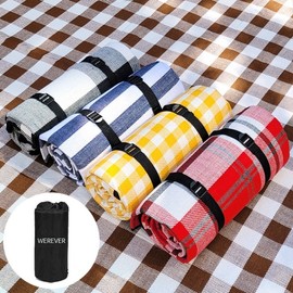 Thick Cushioned Picnic & Camping Mat (Plaid/Checkered) Thick Picnic Mat (150x200cm) / Yellow