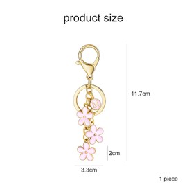 SJUIEO SUIEO Letter Keychain,Pink Flower Keychain,Cute Letter Keychain,Suitable for Handbags,Backpacks,Women Keychain, pink