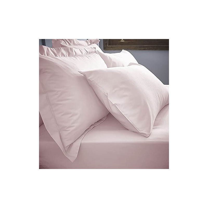 Bianca 200 Thread Count Cotton Percale Oxford Pillowcase Pair Blush