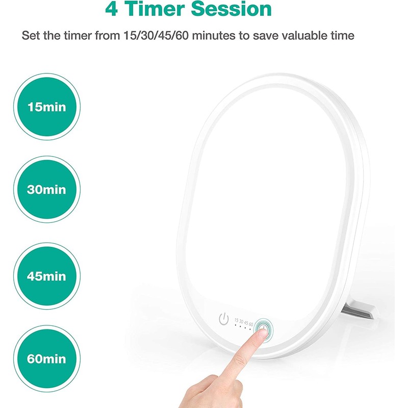 UV-Free 10000 Lux Daylight Lamp - Touch Control with 3