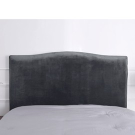 WOMACO Velvet Bed Headboard Slipcover Protector Stretch Solid Color Dustproof Cover for Bedroom Decor (Dark Gray, 51" - 70")