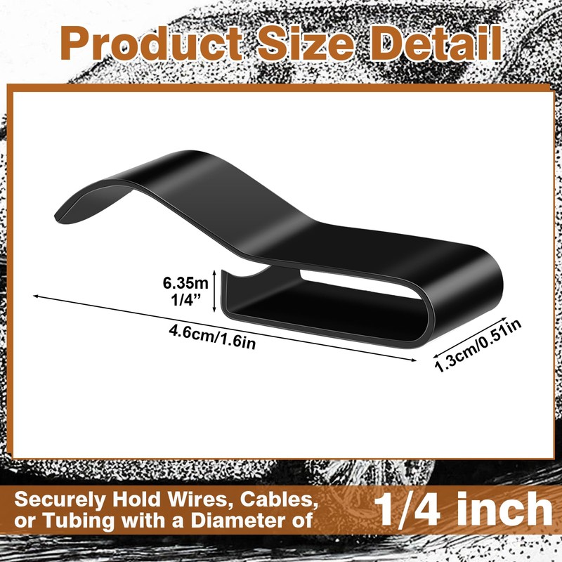 Datanly 15 Pack Trailer Frame Wire Clips Black Push-On Chassis
