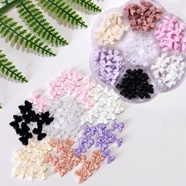 1 Box Colorful Bow-Knot Nail Stud Rhinestones Crystal, 3D Bow-Knot Nail Charms Set for Nail Stones Design DIY Decoration Jewel Nail Art Rhinestones Foot, Hand and Nail Care and Polish, Nail Charms