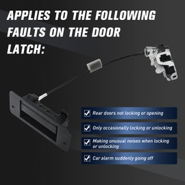 DORAIBACE Rear Door Latch with Handle - Left Driver Side 6C2Z-15431A03-AA for Ford E150 E250 E350 E450, Back Cargo Door Latch Kit Assembly Replaces# 8C2Z-15431A03-A,4C2Z15431A03AB