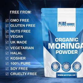 Organic Moringa Oleifera Leaf Powder [ Premium Quality ] 500g 100% Raw and Pure Leaves Picked from The Moringa Oleifera Plant Pure Source Nutrition