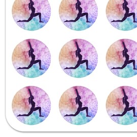 High Lunge Crescent Variation Yoga Pose Planner Calendar Scrapbooking Crafting Stickers