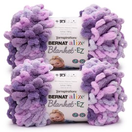 Bernat Alize Blanket Gray Plum Yarn - 2 Pack of 180g/6.4 oz - 100% Polyester - #7 Jumbo - 18 Yards - Knitting/Crochet