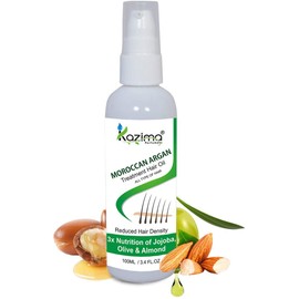KAZIMA Moroccan Argan Hair Oil with 3x Nutrition of Jojoba, Olive & Almond for Hair Care, 100 ml