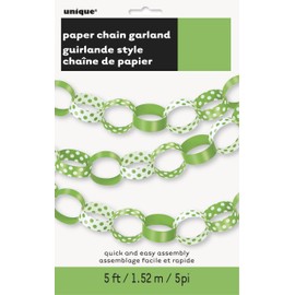 Unique Party 60401 - 5ft Lime Green Polka Dot Paper Chain
