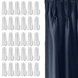 Urbanred 30 Pcs Pinch Pleat Curtain Hooks for Drapes, 4 Prongs Stainless Steel Pleated Tape Curtain Drapery Hooks/Clips/Pin/Clamp, Traverse Pleater Curtain Hanger, Curtain Pin Hooks