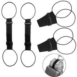 4 Pack Luggage Straps Lightweight and Adjustable Travel Bag Accessories for Attaching Extra Bags Purse to Suitcase Handle Handbag Backpack Airport Travel Accessories Black