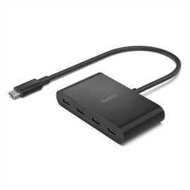 Belkin Connect™ USB-C to 4-Port USB-C Hub (4-in-1), 100W PD, Type C Port, 10Gbps, Ultra Fast Data Transfer, Built-in FRS Technology, Data Corruption Prevention, Supports All Ports Audio,