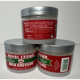Royal Crown Lot Of 3-Original Formula ROYAL CROWN Orig. Formula Hair Dressing 5 Oz Jar