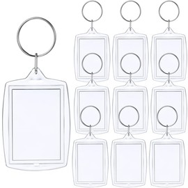 10 Llaveros Acrílicos Con Anilla Dividida Llavero Con Marco De Fotos 4 X 5.6 cm Blanco Para Insertar Fotos Logotipos O Diseños Diy Y Regalos Personali