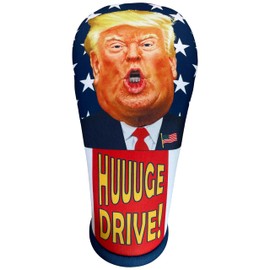 Trump Golf Driver Headcover – Funny MAGA “HUUUGE Drive” USA Patriotic Club Cover – Thick Foam Protection – Easy On/Off – Great Golf Gift by BeeJos